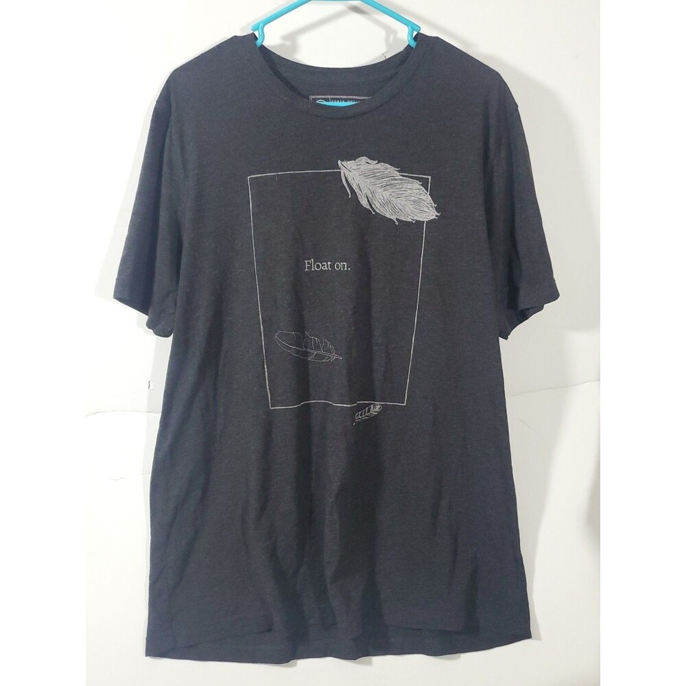 Human Unlimited Size XL Cotton Blackish Gray Short Sleeve Tee Shirt "Float On.."